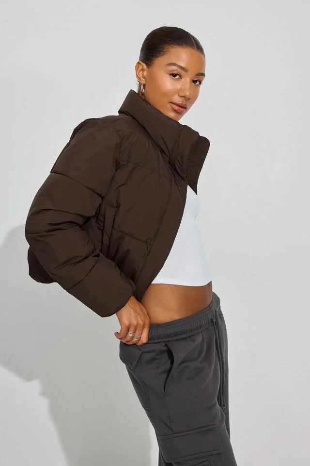 Brown Mini Puffer Jacket